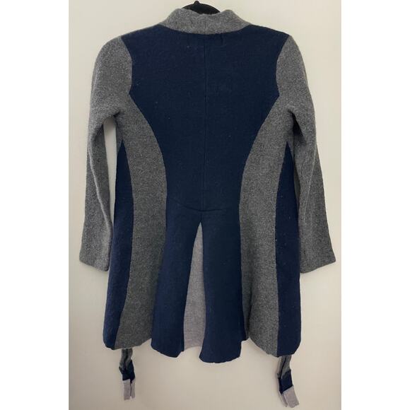Anthropologie Cozy Minimalist Rosie Niera Denisse 100% Boiled Wool Navy Jacket S - Picture 10 of 13